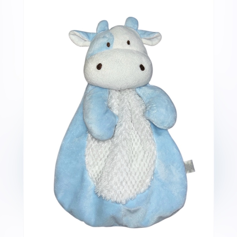 Baby Gear Blue Cow Lovey Security Blanket Baby Squeaky Toy